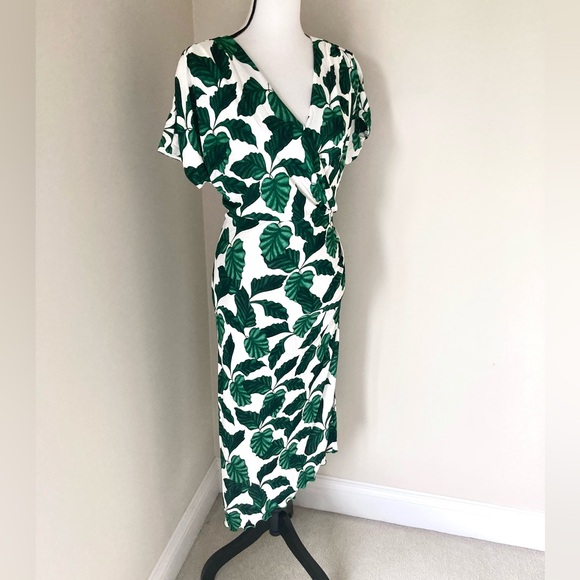 Diane Von Furstenberg Havana Printed Jersey Midi Dress Size L - Picture 8 of 13